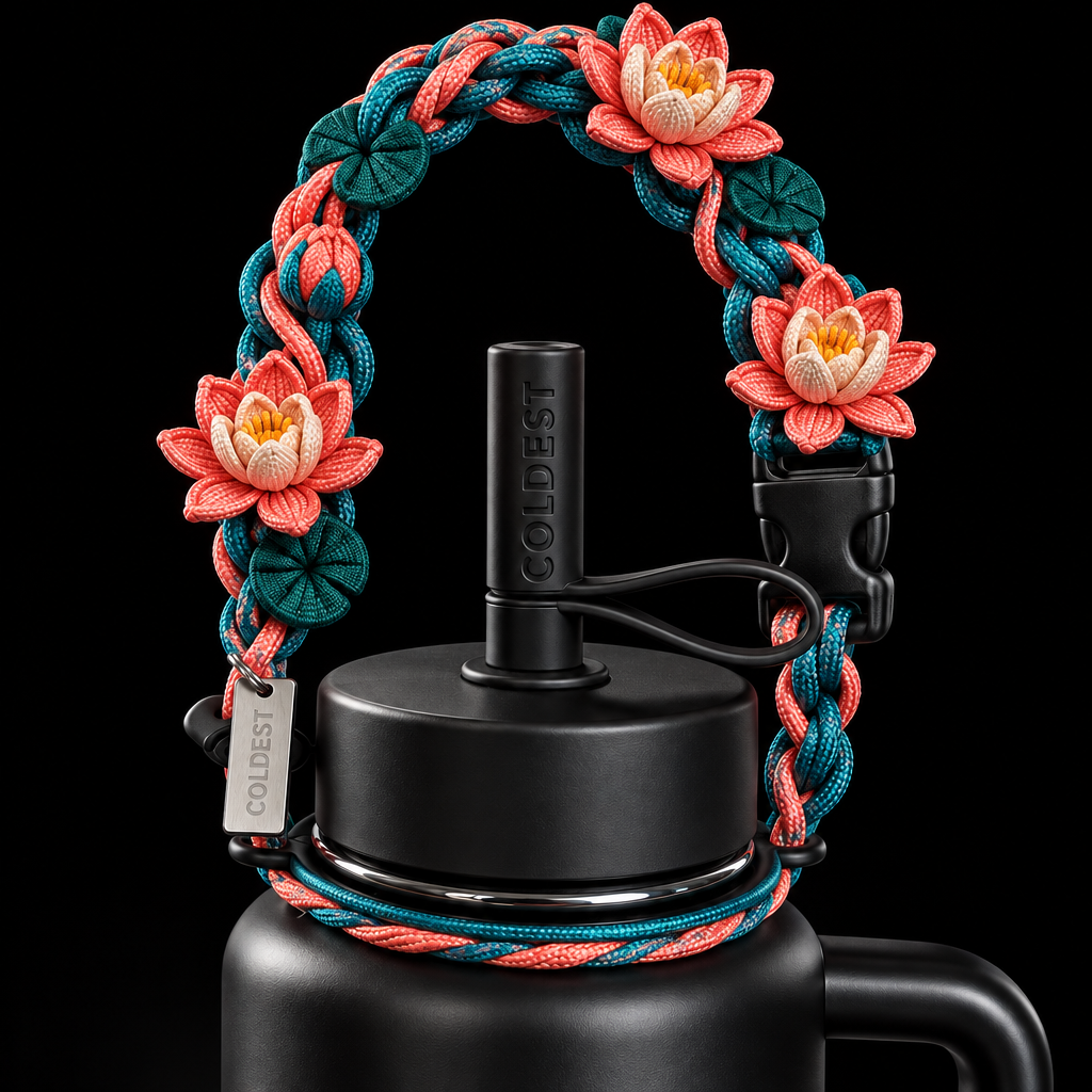 Lillies on the water water bottle design