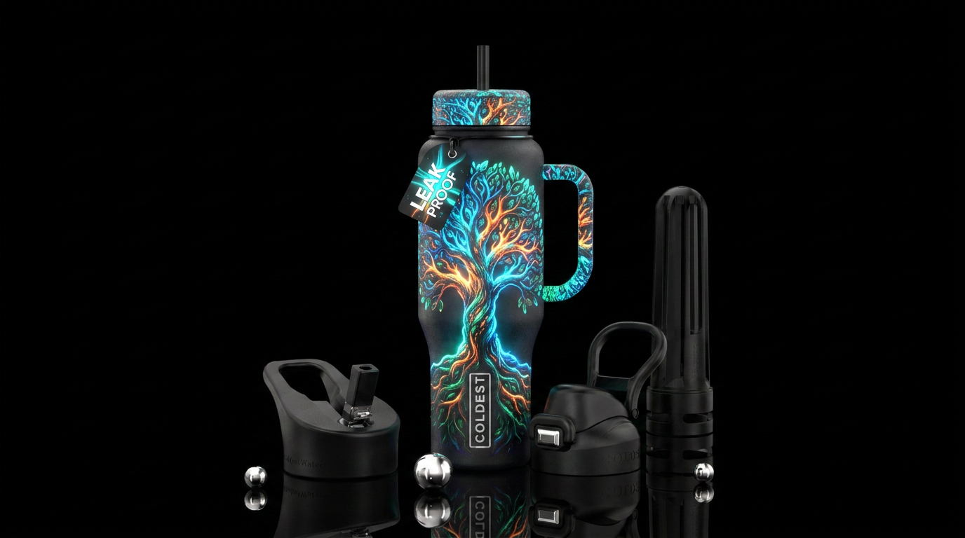 Glowing Tree of life water bottle design