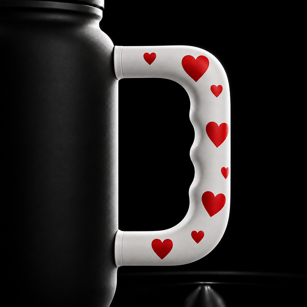 Exploding Hearts water bottle design