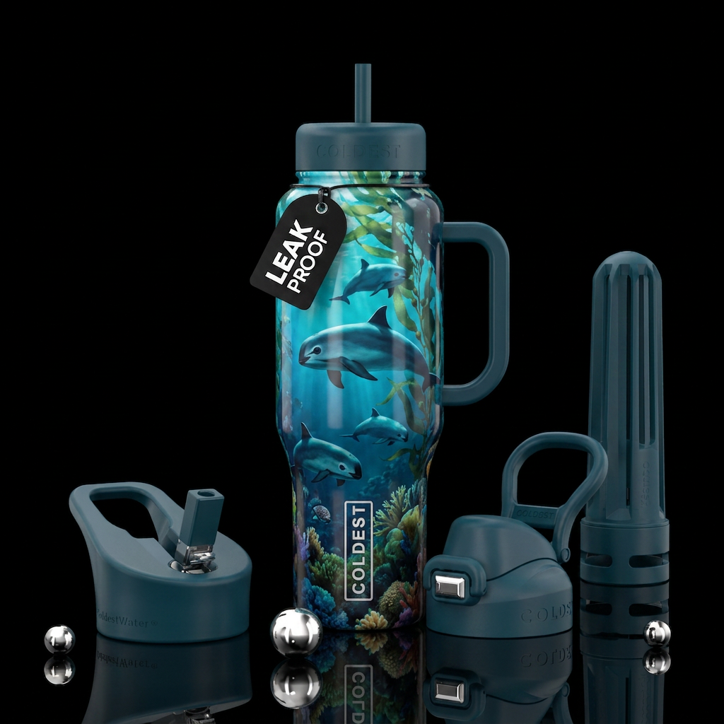 Vaquita, endangered, ocean water bottle design