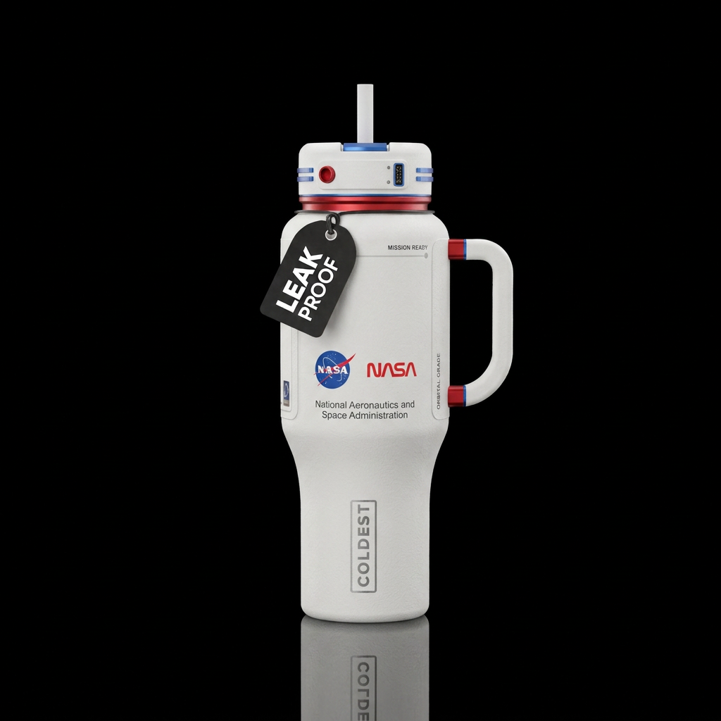 Make a bottle that looks like a modern nasa spaces... water bottle design