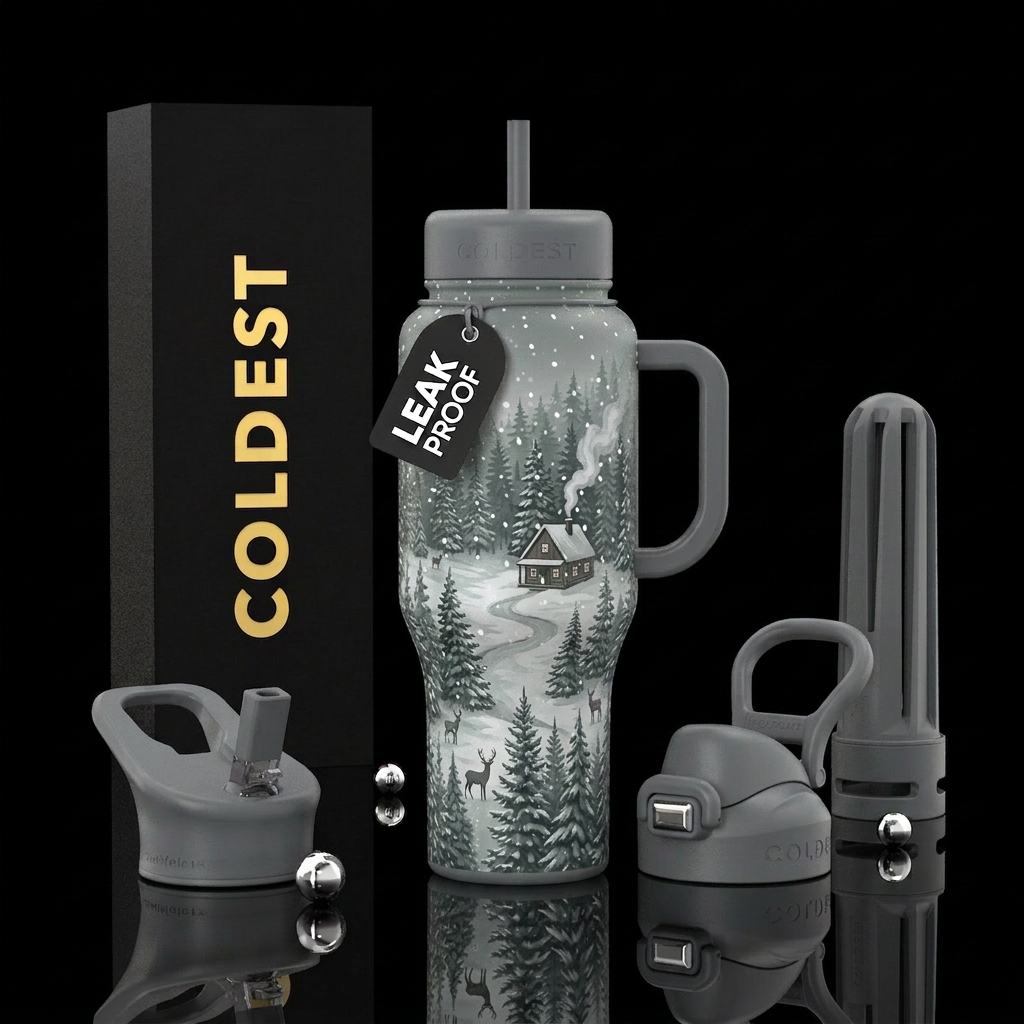 46 oz matte finish grey bottle with smoky grayish ... water bottle design
