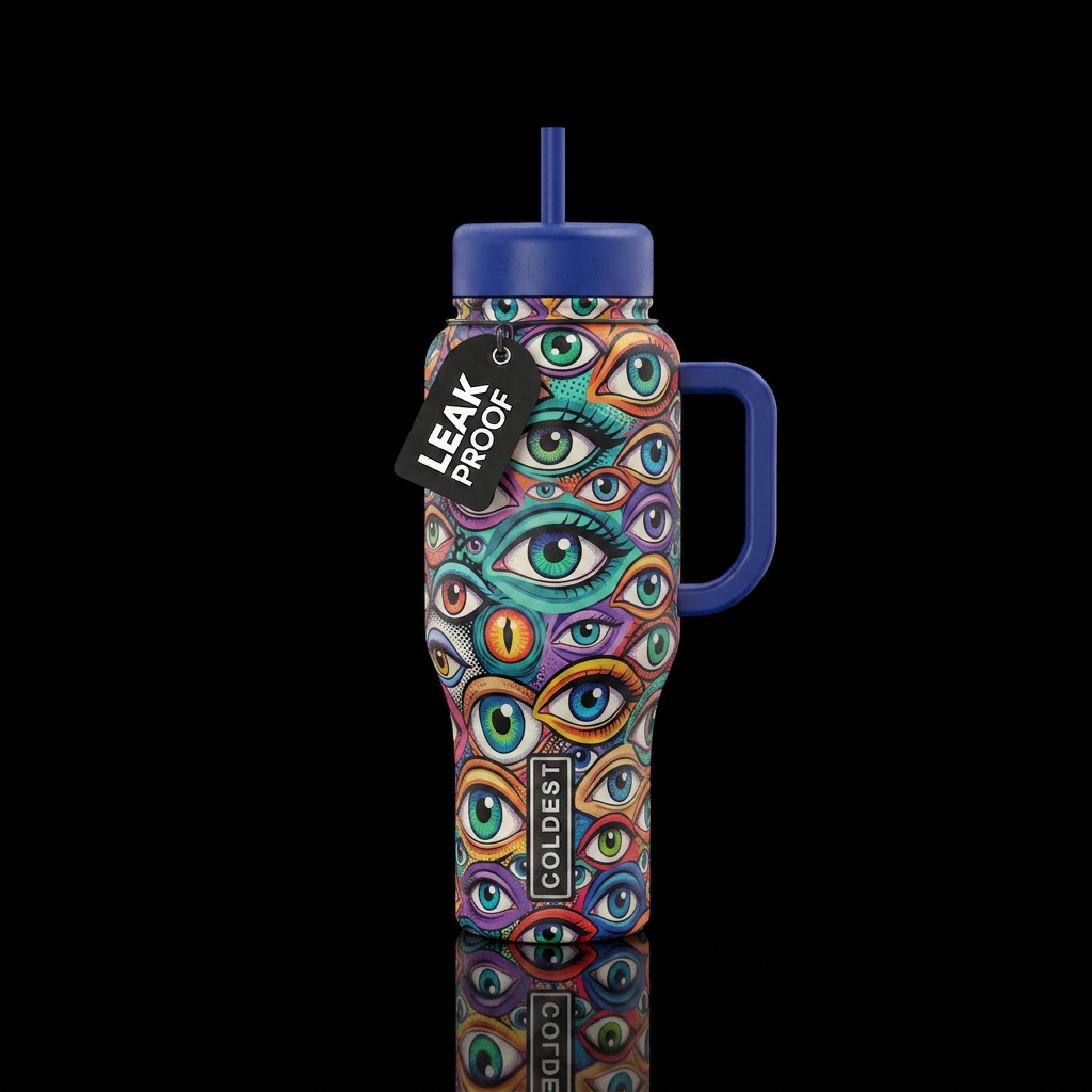 All eyes are on you water bottle design