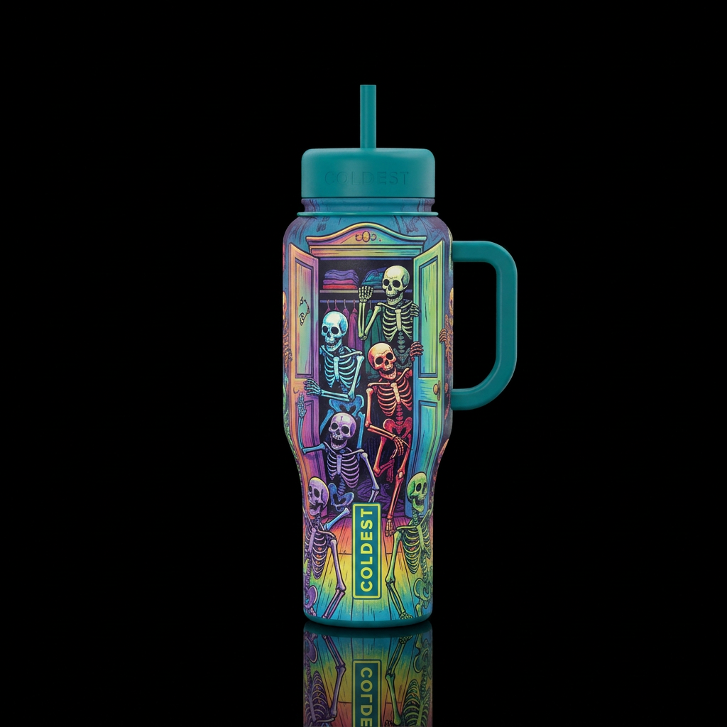 Skeletons in my closet and they're trying to get o... water bottle design