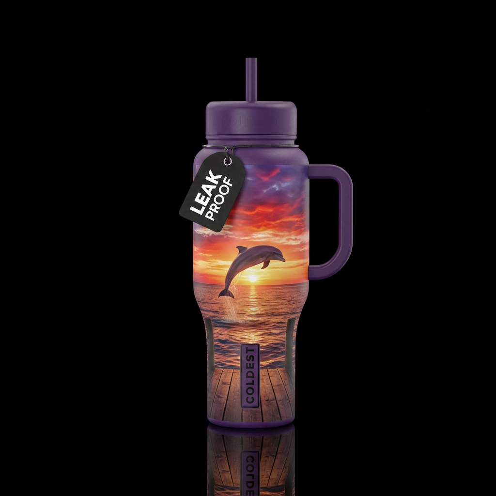 Sitting in your dock watching the beautiful red, o... water bottle design