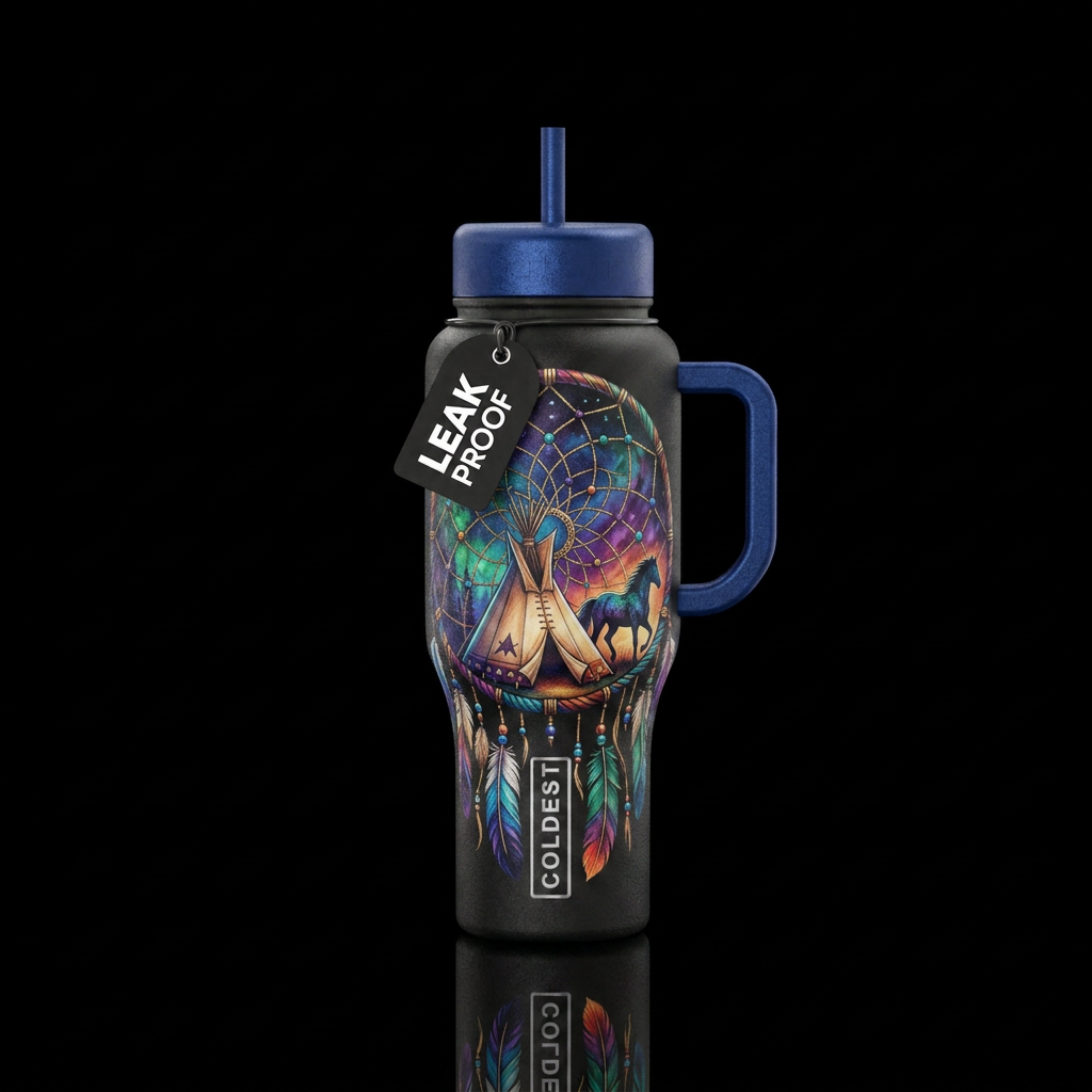 Dream catcher tent horse water bottle design