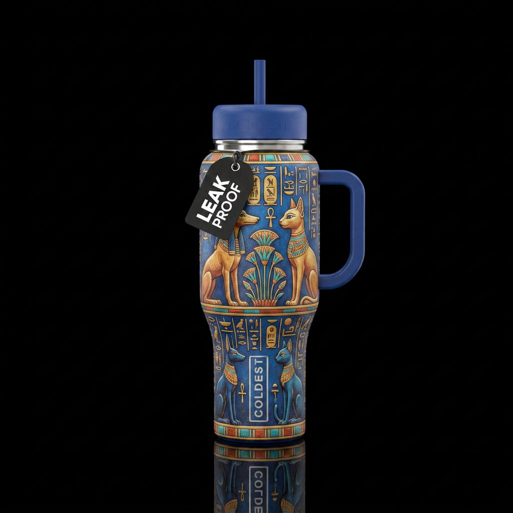 ancient, dog, cat water bottle design