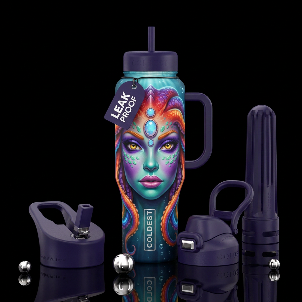 Octopus Alien water bottle design
