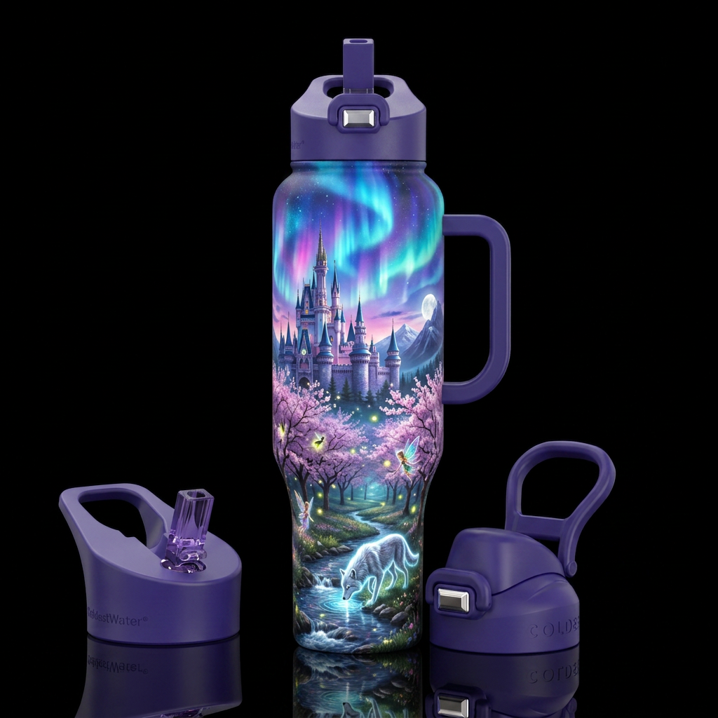 Magical castle water bottle design