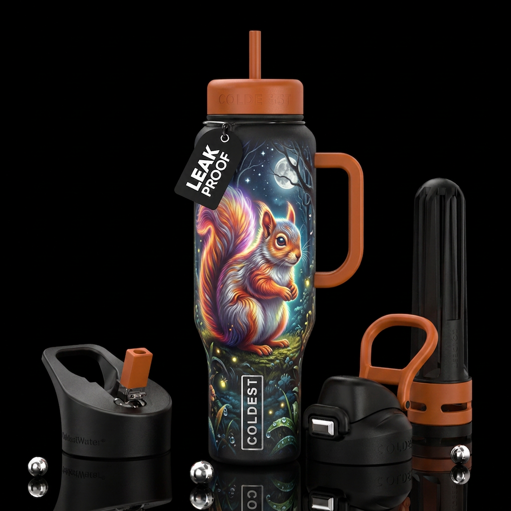 Squirrel water bottle design