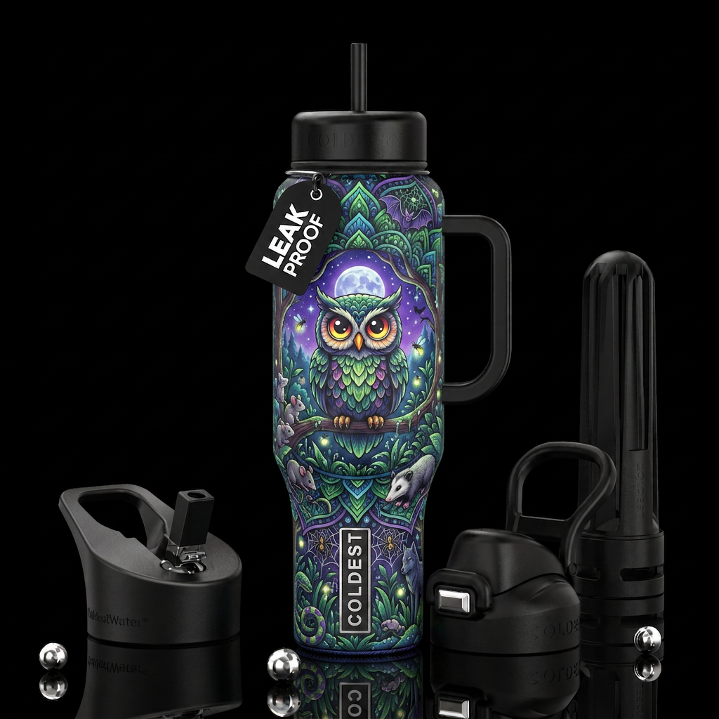 Owl water bottle design