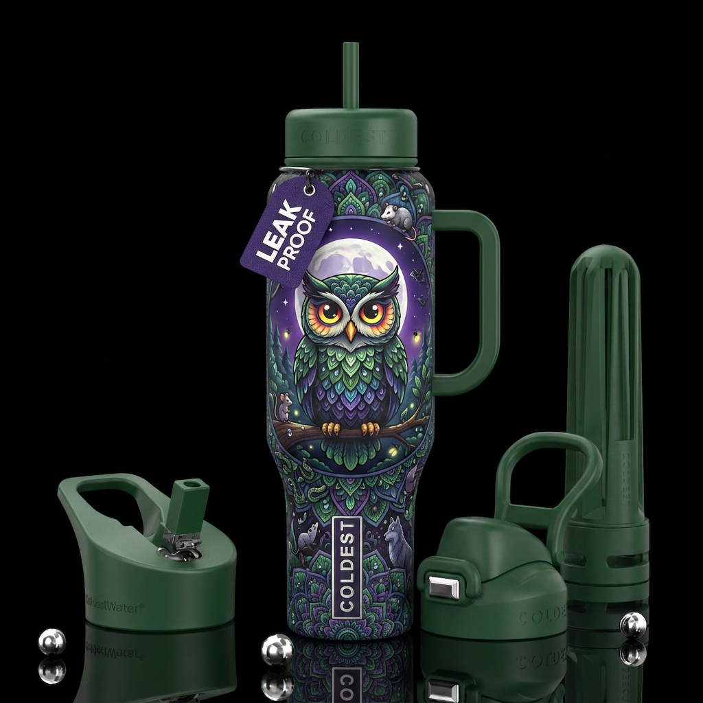 Owl water bottle design