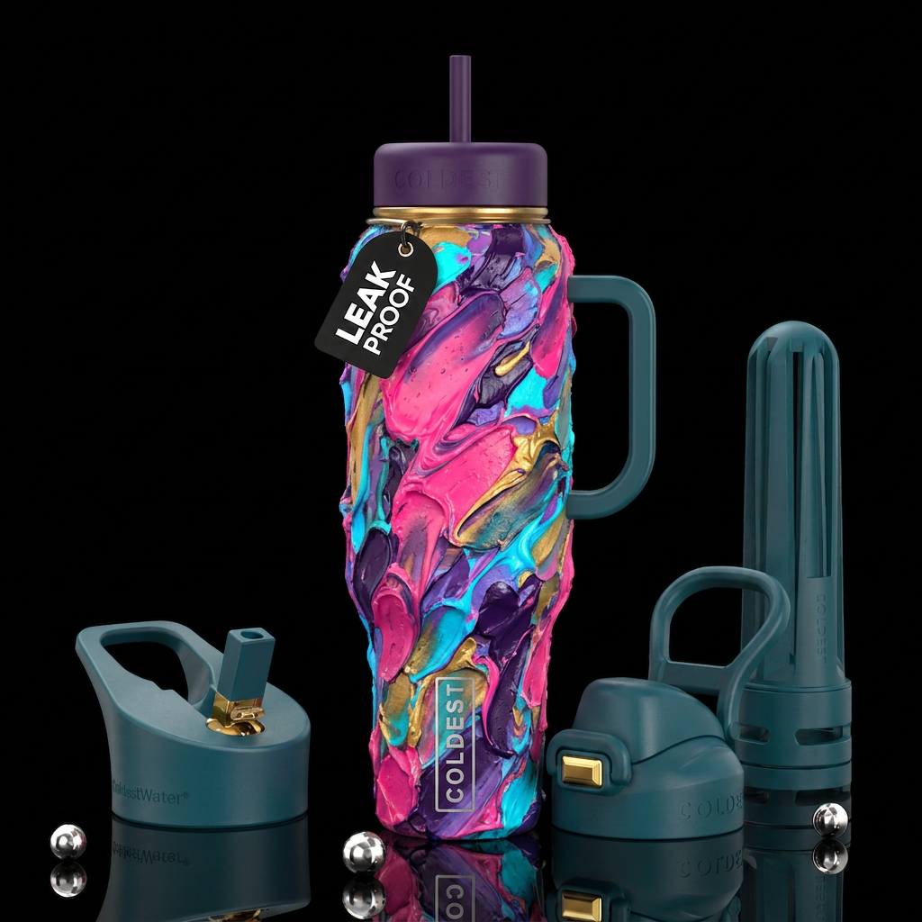 Feel The Texture water bottle design