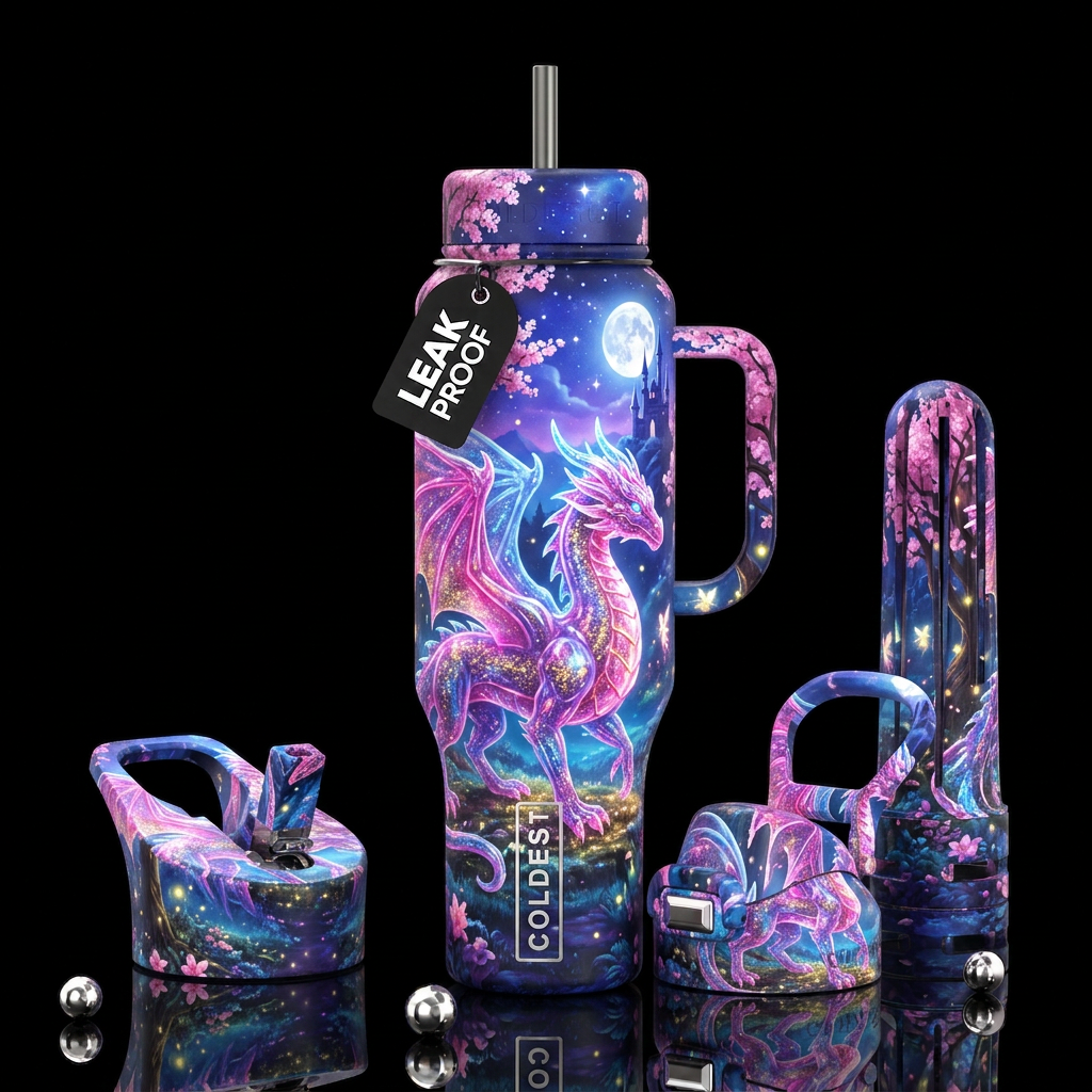Glass Dragon water bottle design