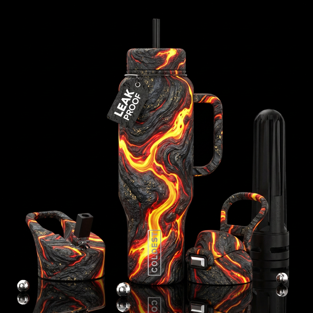 Lava Flow water bottle design