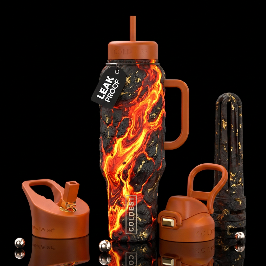 Lava Flow water bottle design