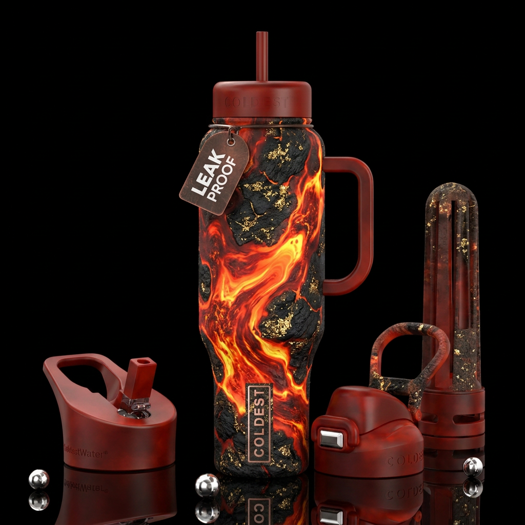 Lava Flow water bottle design
