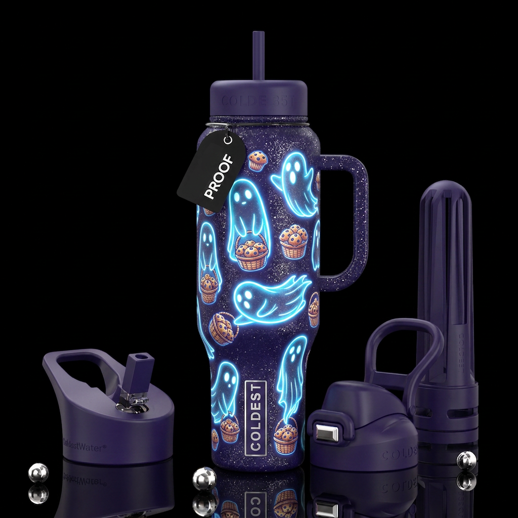 Boo Berry Muffins for Joe water bottle design