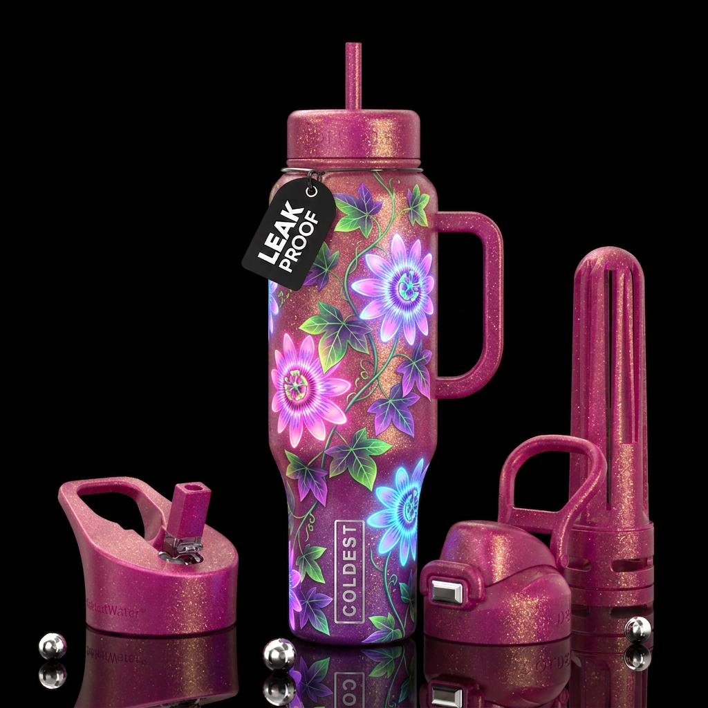 Passion Flowers water bottle design