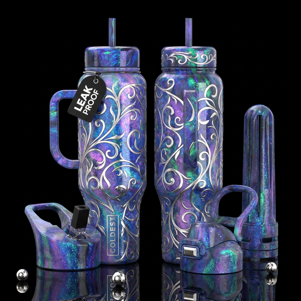 Opal In Silver water bottle design