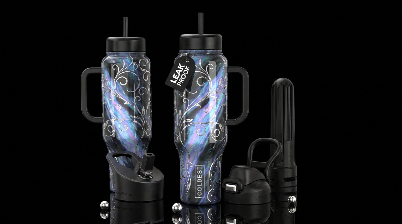 Opal In Silver water bottle design