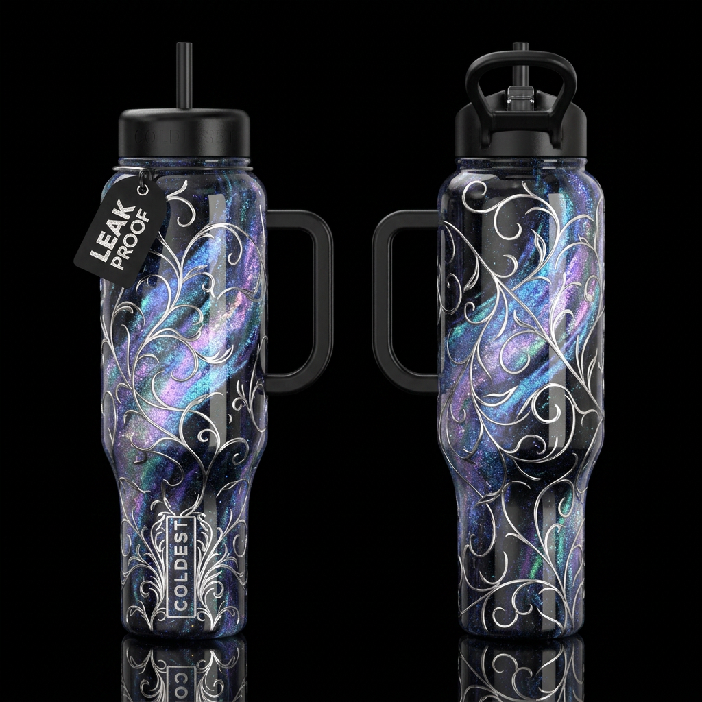 Opal In Silver water bottle design