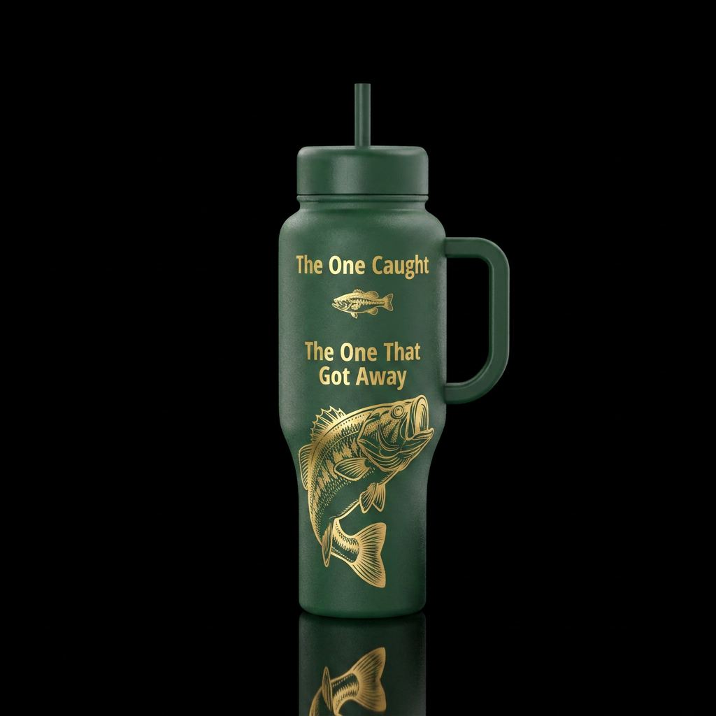 One Caught water bottle design