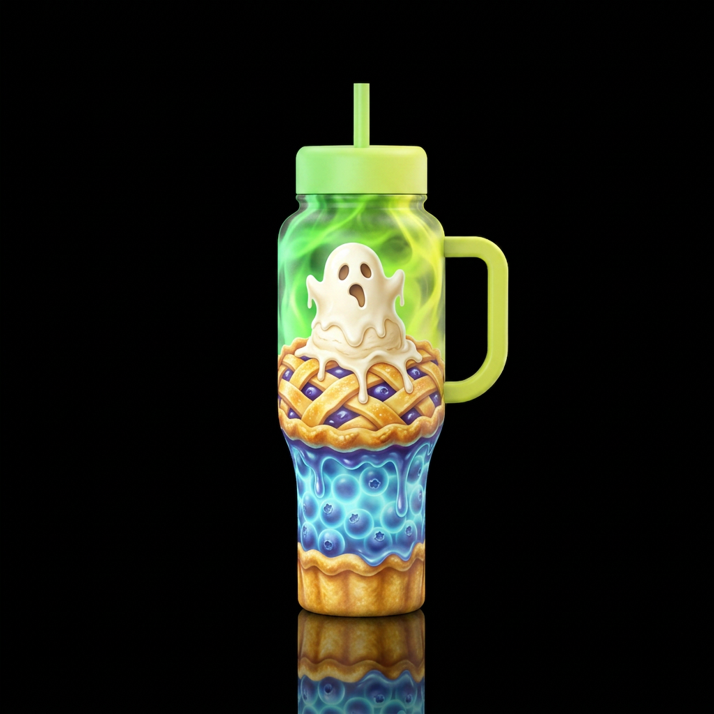 Booberry Pie water bottle design