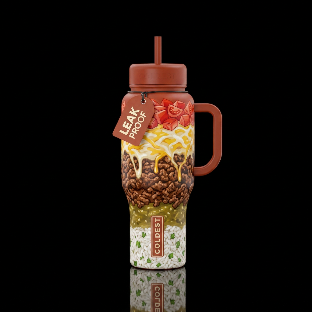 Taco Bowl water bottle design