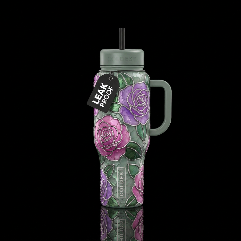 Gemstone Roses water bottle design
