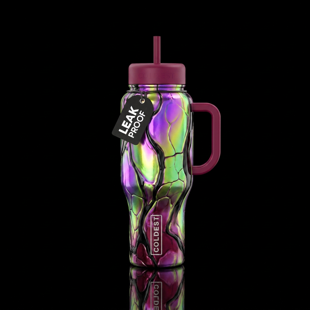 Cracked water bottle design
