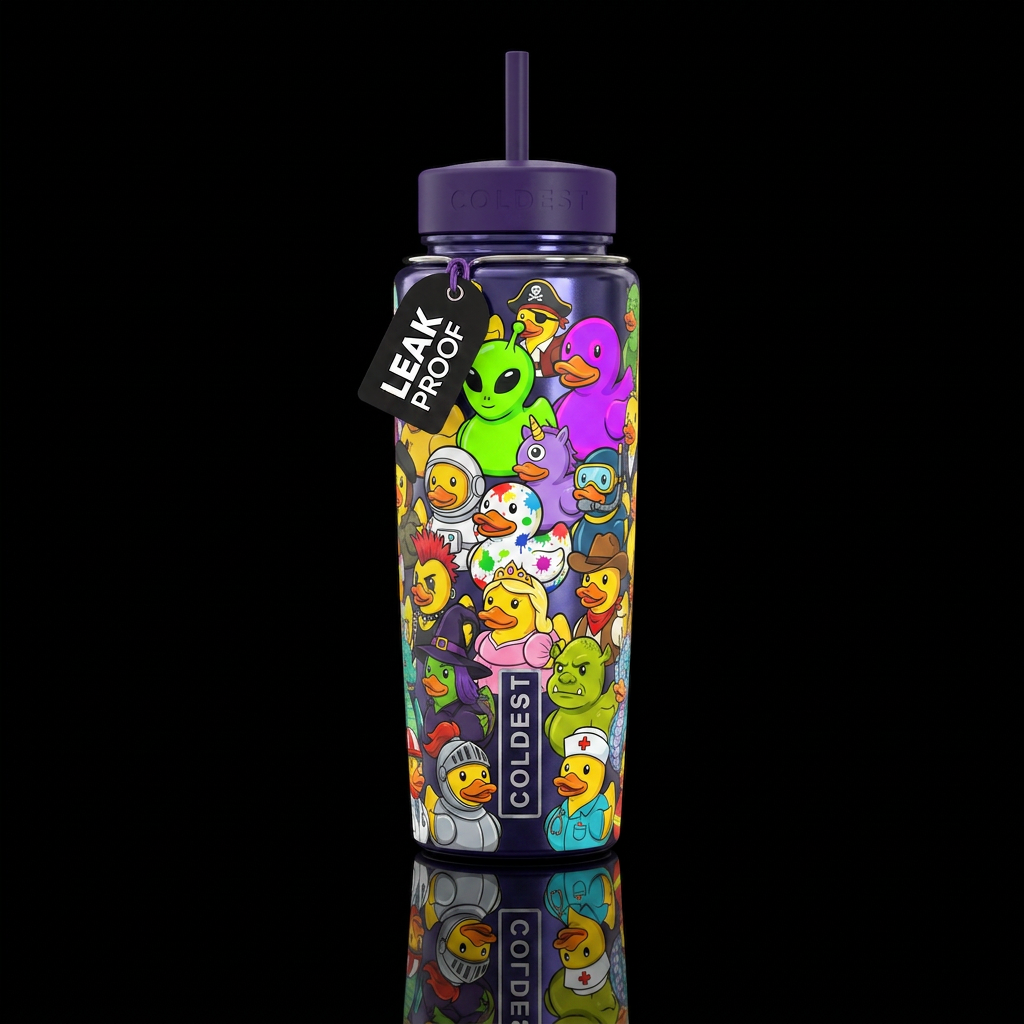 Rubber Duckies water bottle design