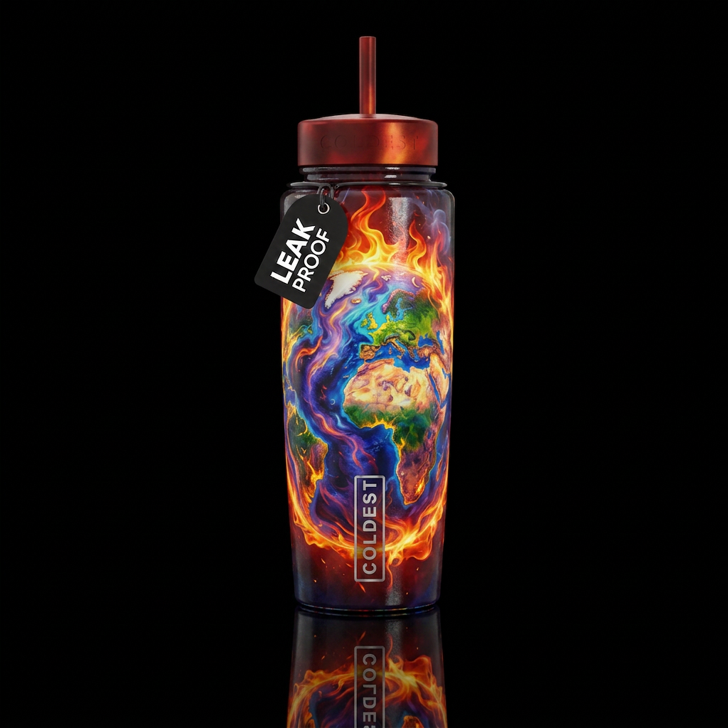Beautiful World water bottle design