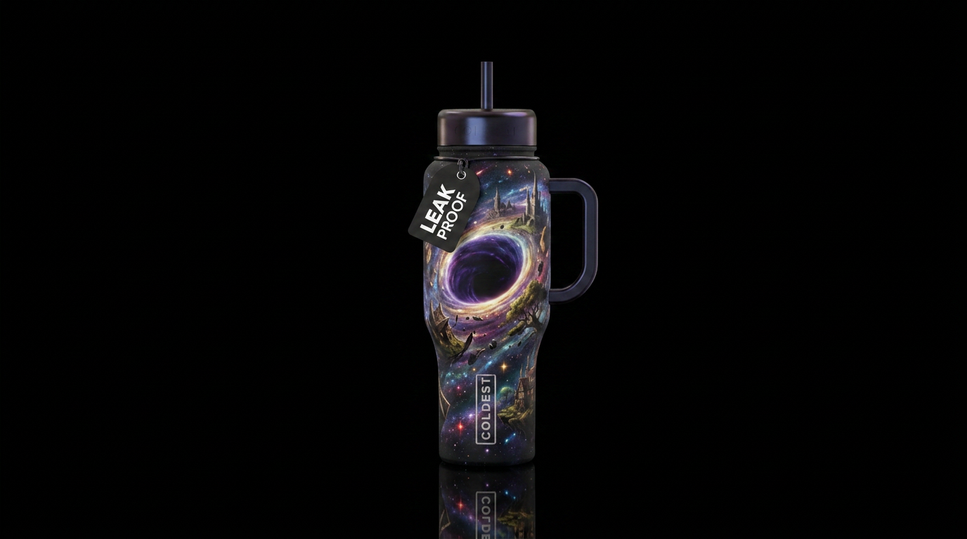 Creative black hole water bottle design