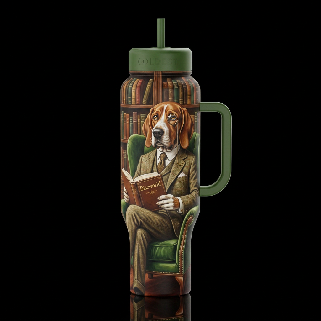 Rugby In The Library With A Book water bottle design