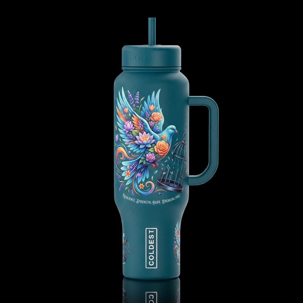 Breaking Free water bottle design
