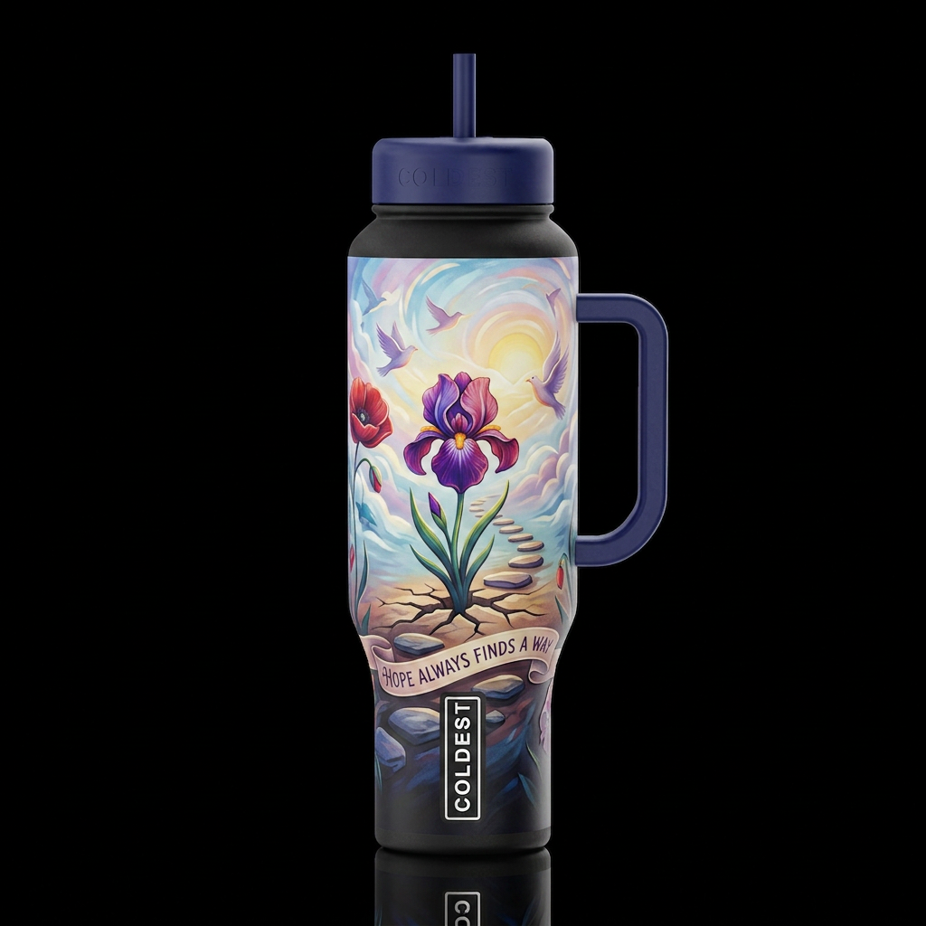 Hope Always Finds A Way water bottle design
