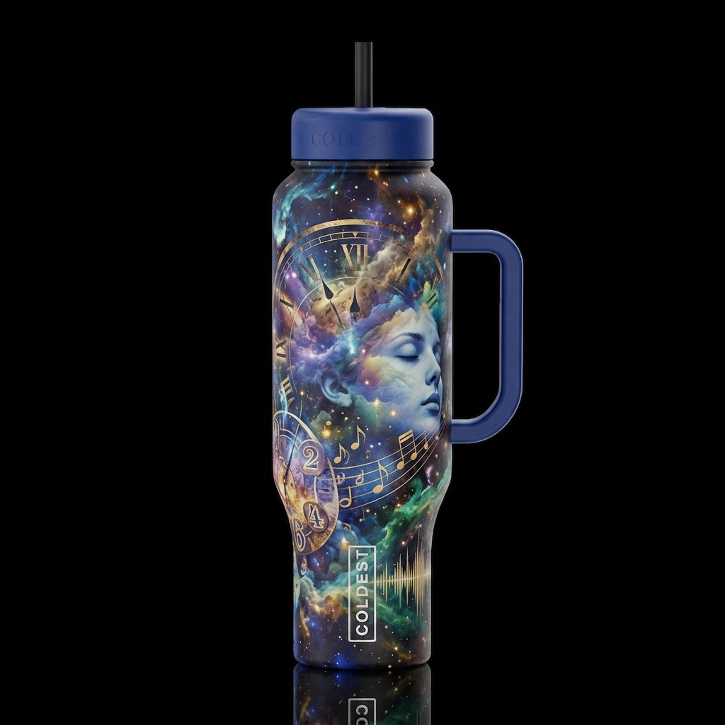 Time And Music Can Heal water bottle design