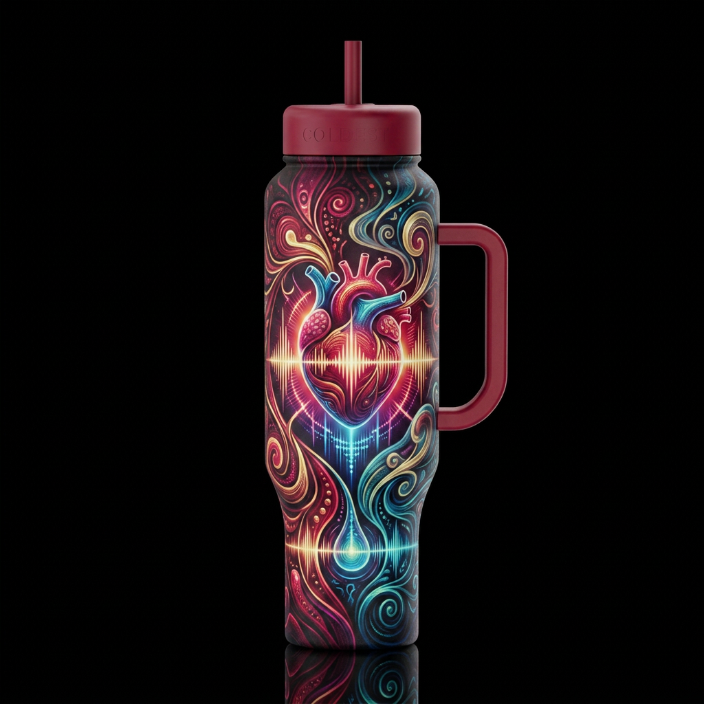 Listen To Your Heart water bottle design