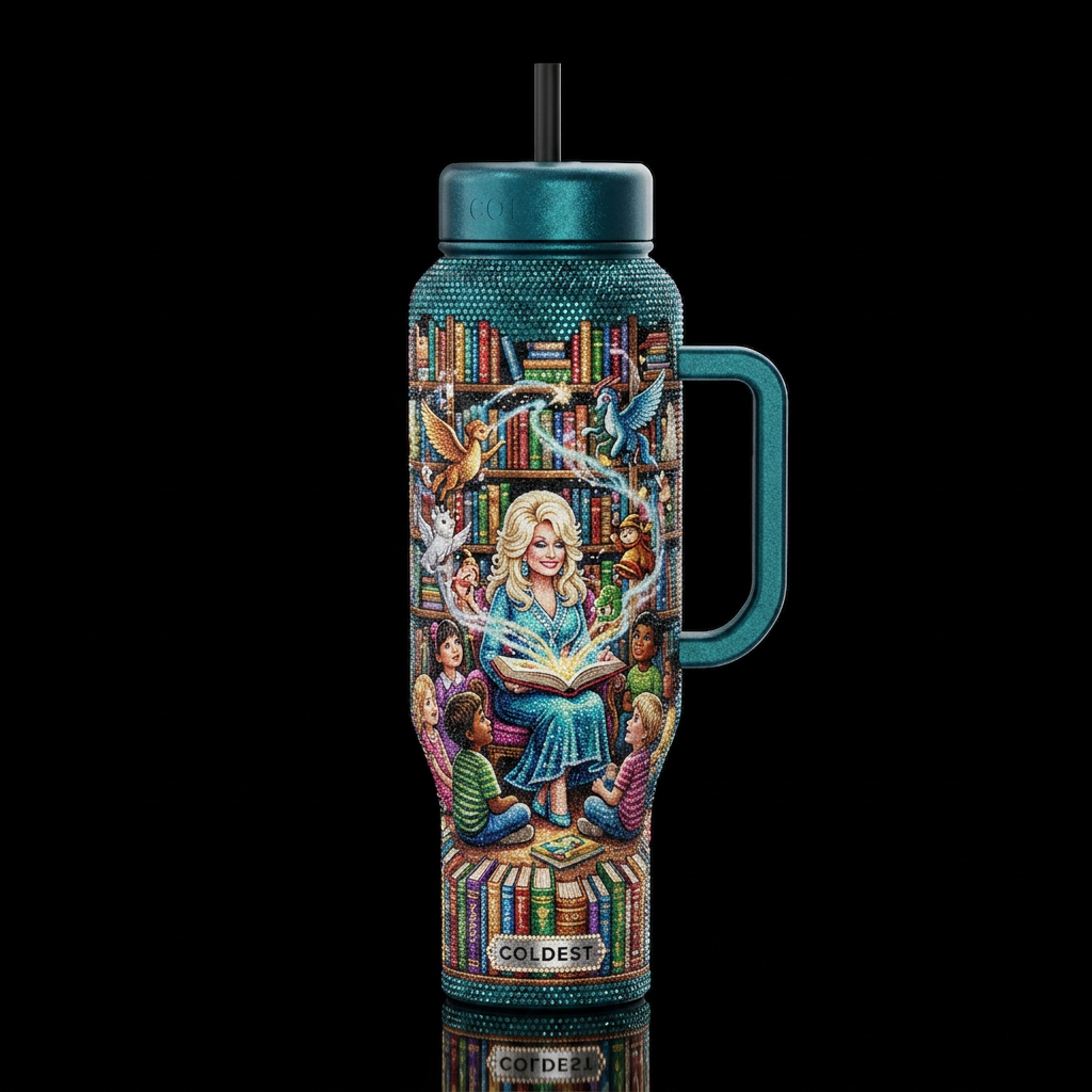 Bedazzled Dolly water bottle design