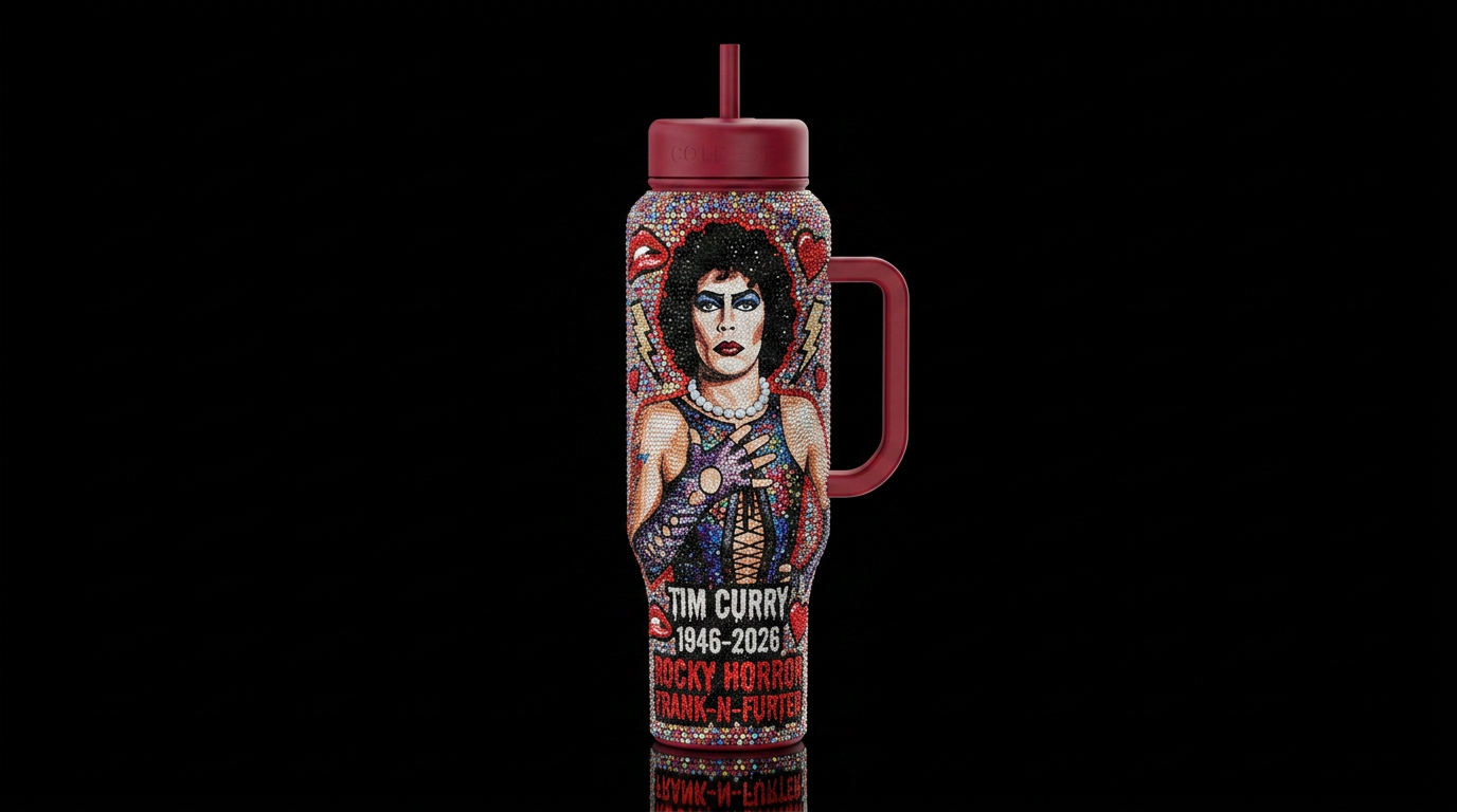 Tim Curry water bottle design