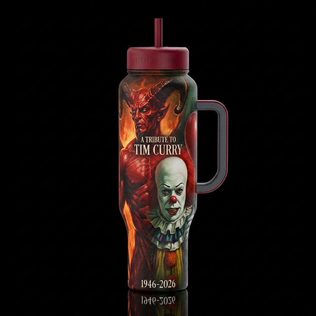 Tim Curry water bottle design