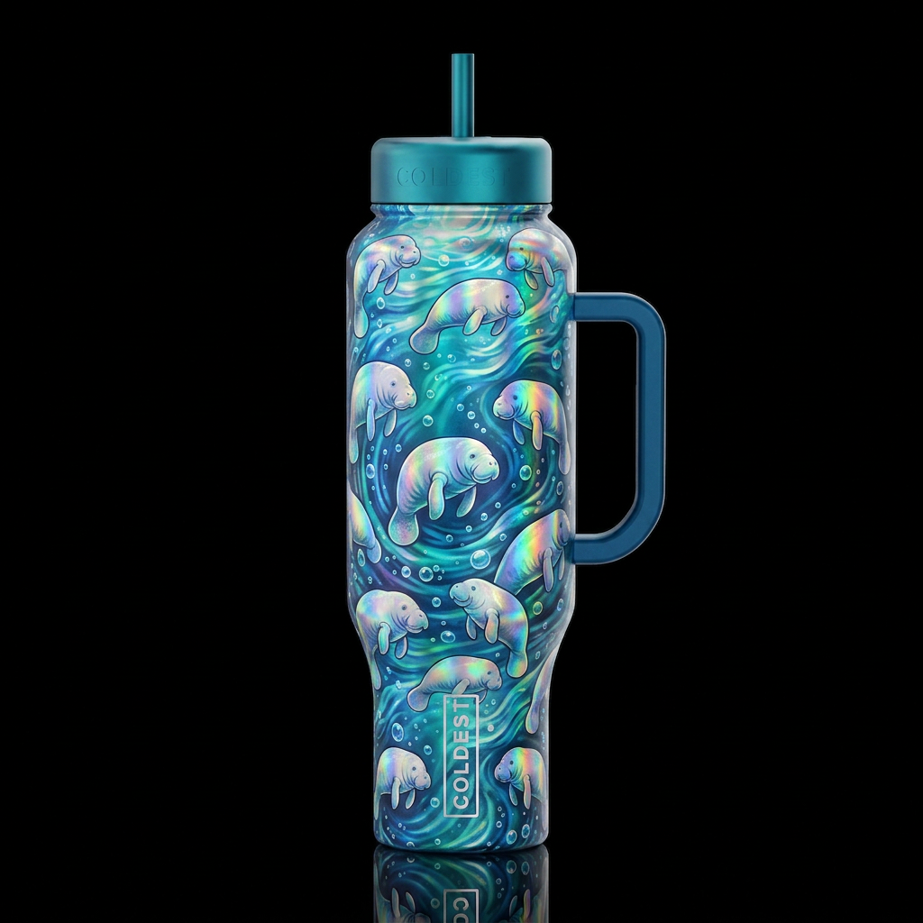 Manatees water bottle design
