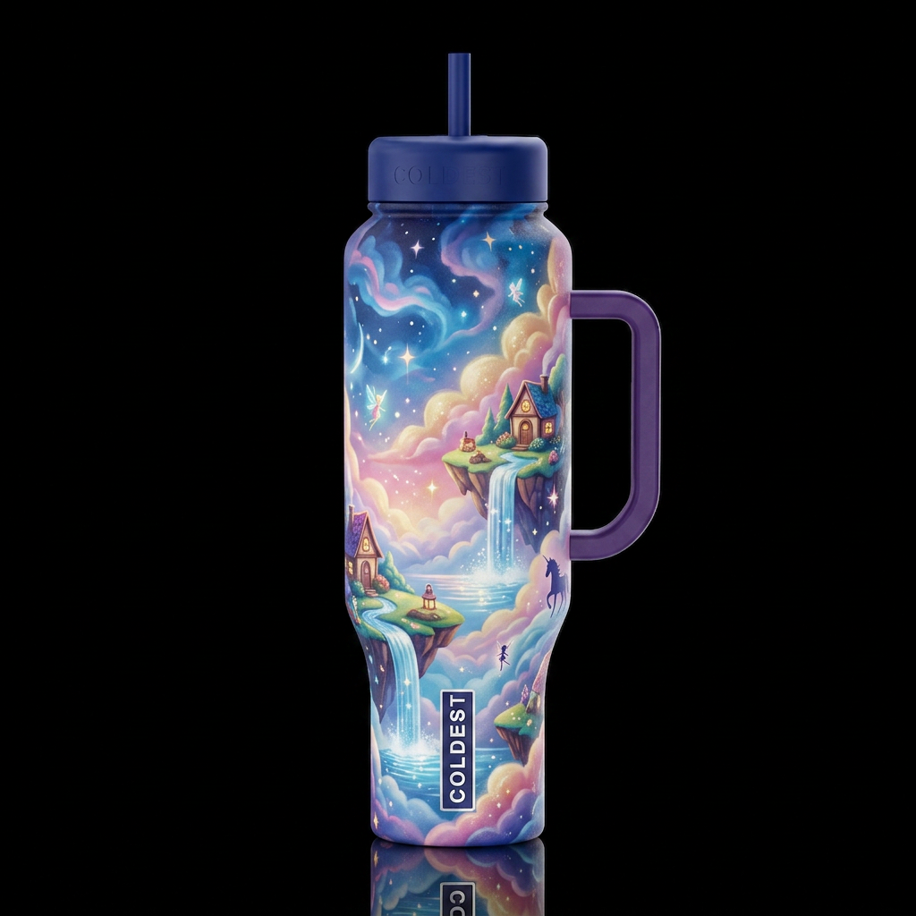 Happy Place water bottle design