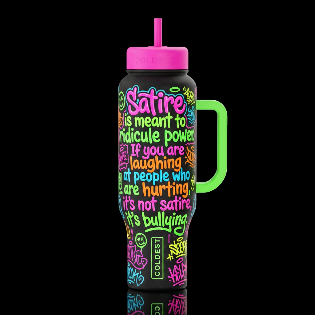 Satire water bottle design