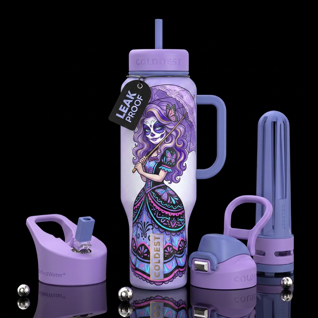 Día de los Muertos water bottle design