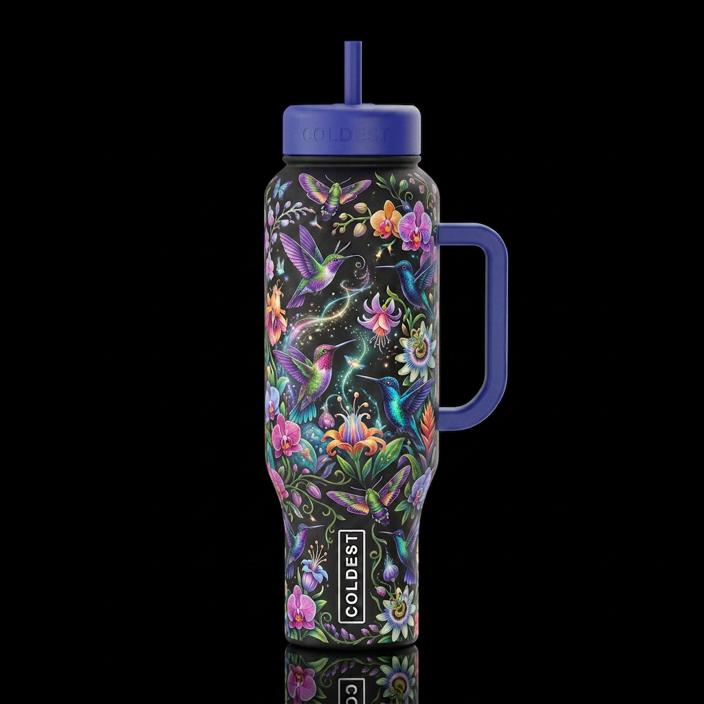 Add two more Macroglossum stellatarums. Change the... water bottle design