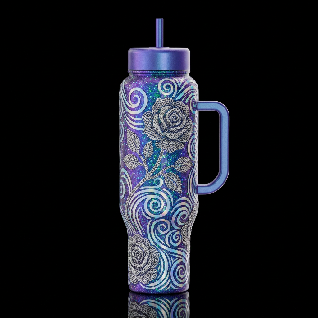 Chainmail Roses water bottle design
