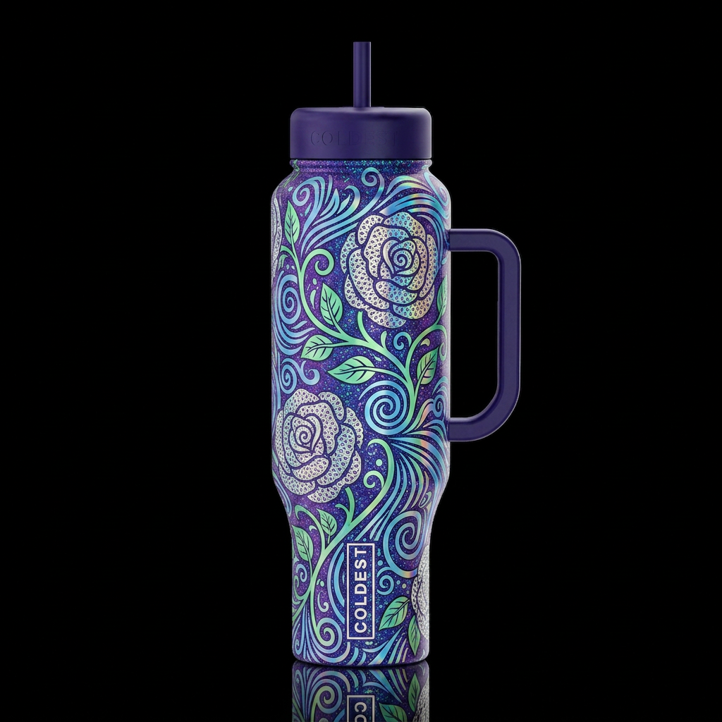 Chainmail Roses water bottle design