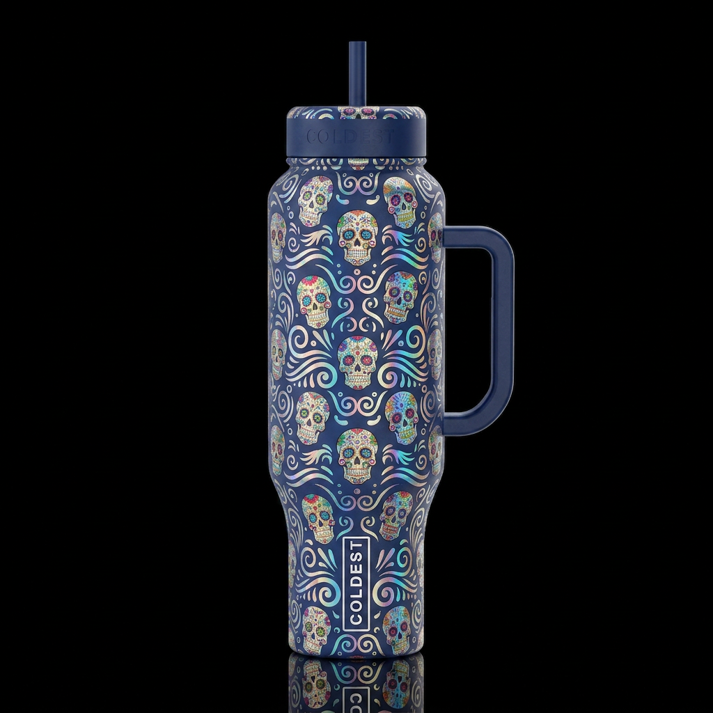 Sugar Skulls water bottle design